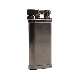 Old Boy Chrome-Plated Pipe Lighter with Smooth Briar Wood Finish