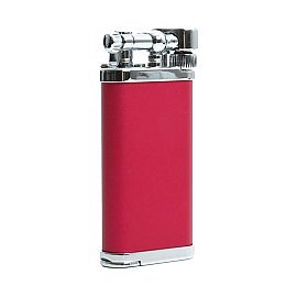 Old Boy Chrome-Plated Pipe Lighter with Smooth Briar Wood Finish