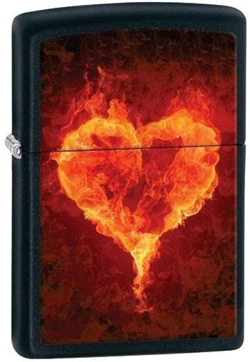 Zippo Black Mat Hearts