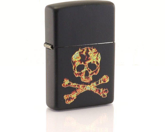 Zippo Black Mat Skull & Crossbones