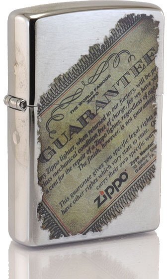 Zippo Cromo Lifetime Guarantee