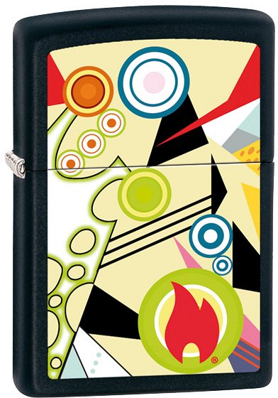 Zippo Black Mat Abstract Flame Design
