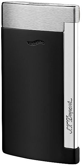 Accendino S.T.Dupont Slim 7 Nero Opaco Con Finiture Cromate Spazzolate