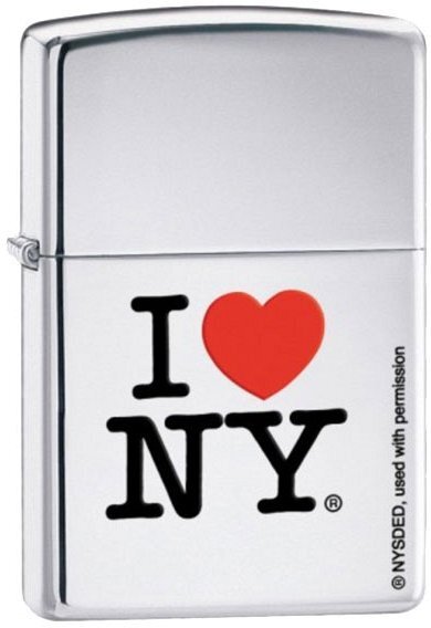 Zippo Cromo Lucido I Love NY