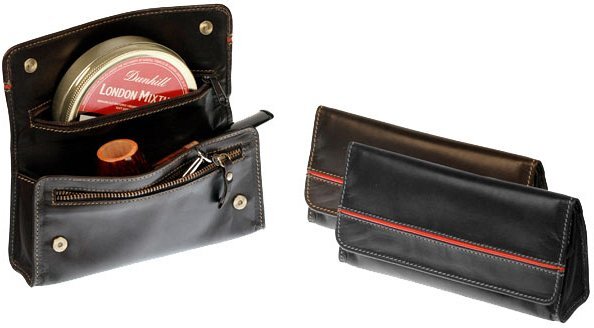 Lubinski Portatabacco Doppia Miscela, Accessori, 1 o 2 Pipe Black/Red