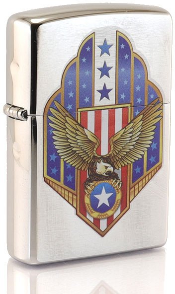 Zippo Cromo American Eagle Shield