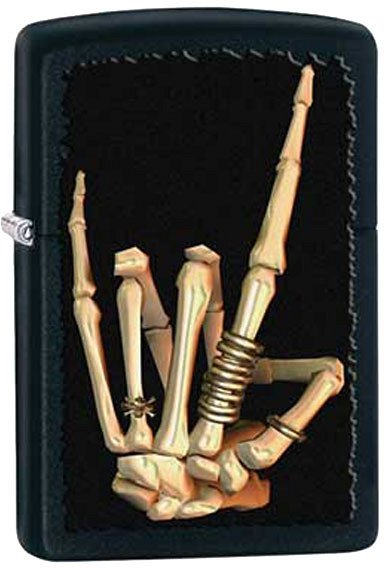 Zippo Black Mat Heavy Metal Salute