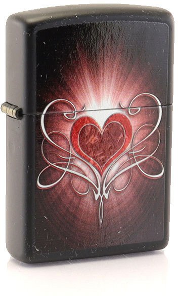 Zippo Black Mat Heart